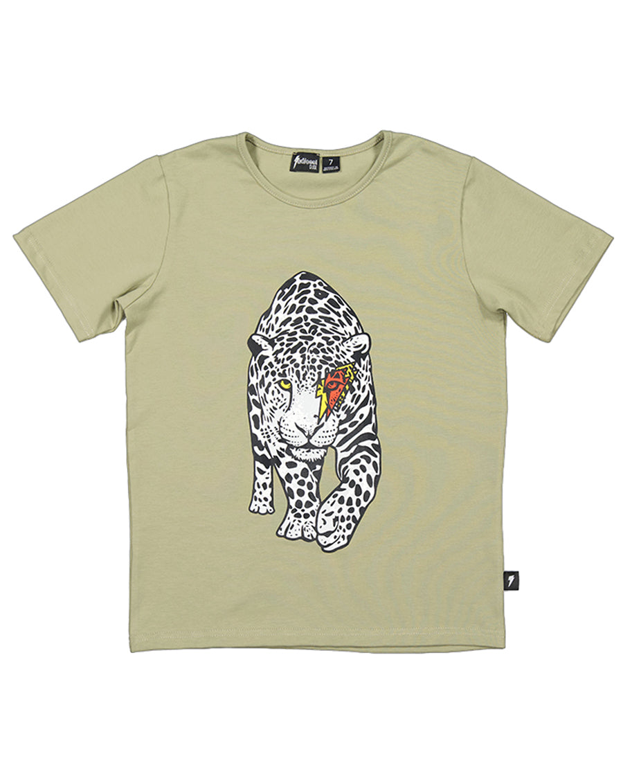 Radicool Bolt Leopard Tee In Khaki