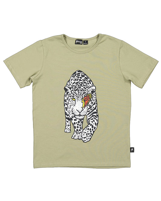 Radicool Bolt Leopard Tee In Khaki