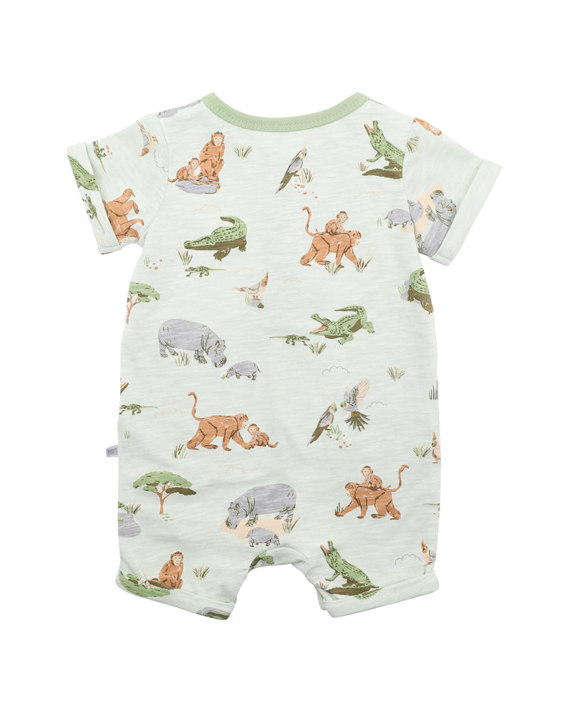 Minihaha Short Sleeve Romper The Waterhole Print