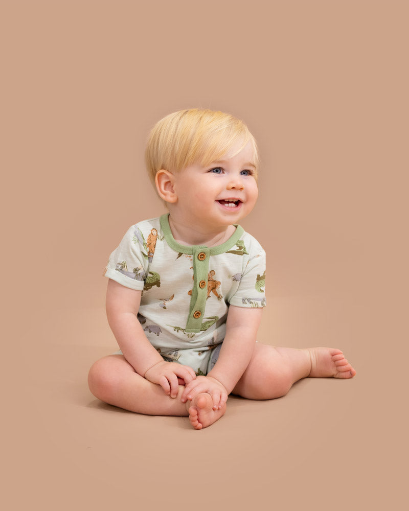 Minihaha Short Sleeve Romper The Waterhole Print