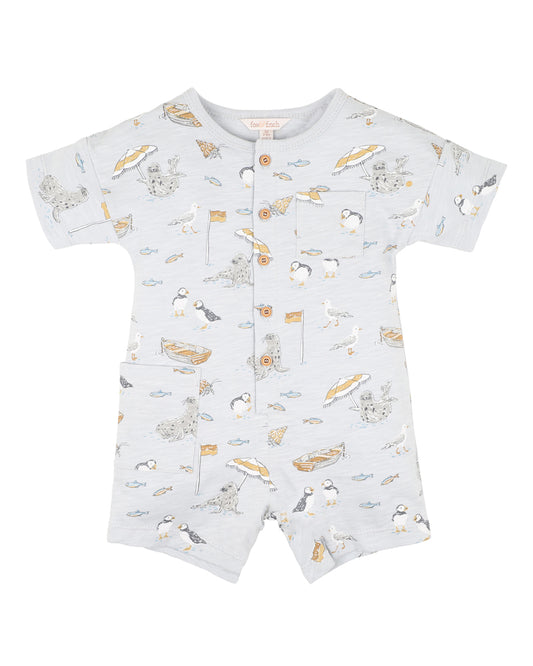 Minihaha Short Sleeve Romper Puffin Print