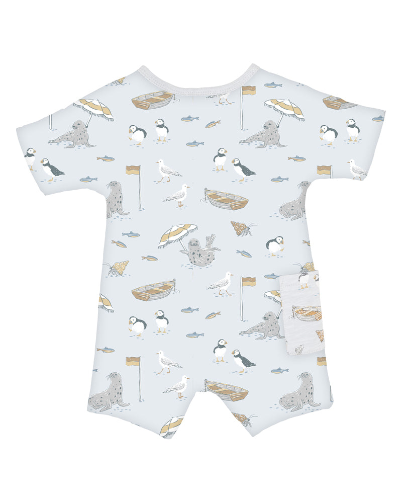 Minihaha Short Sleeve Romper Puffin Print