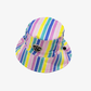 The Girl Club Reversible Bucket Hat Rainbow Stripe