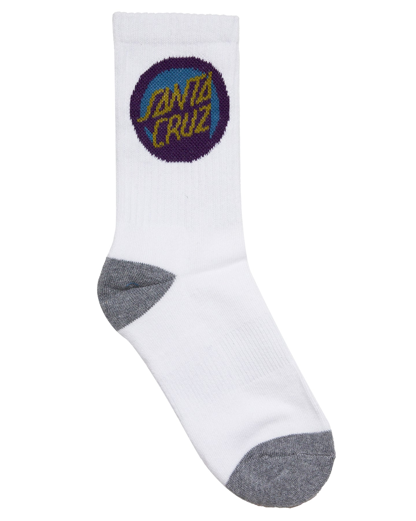 Santa Cruz Bold Shadow Dot Crew Sock 4pack Black | White | Grey Marle