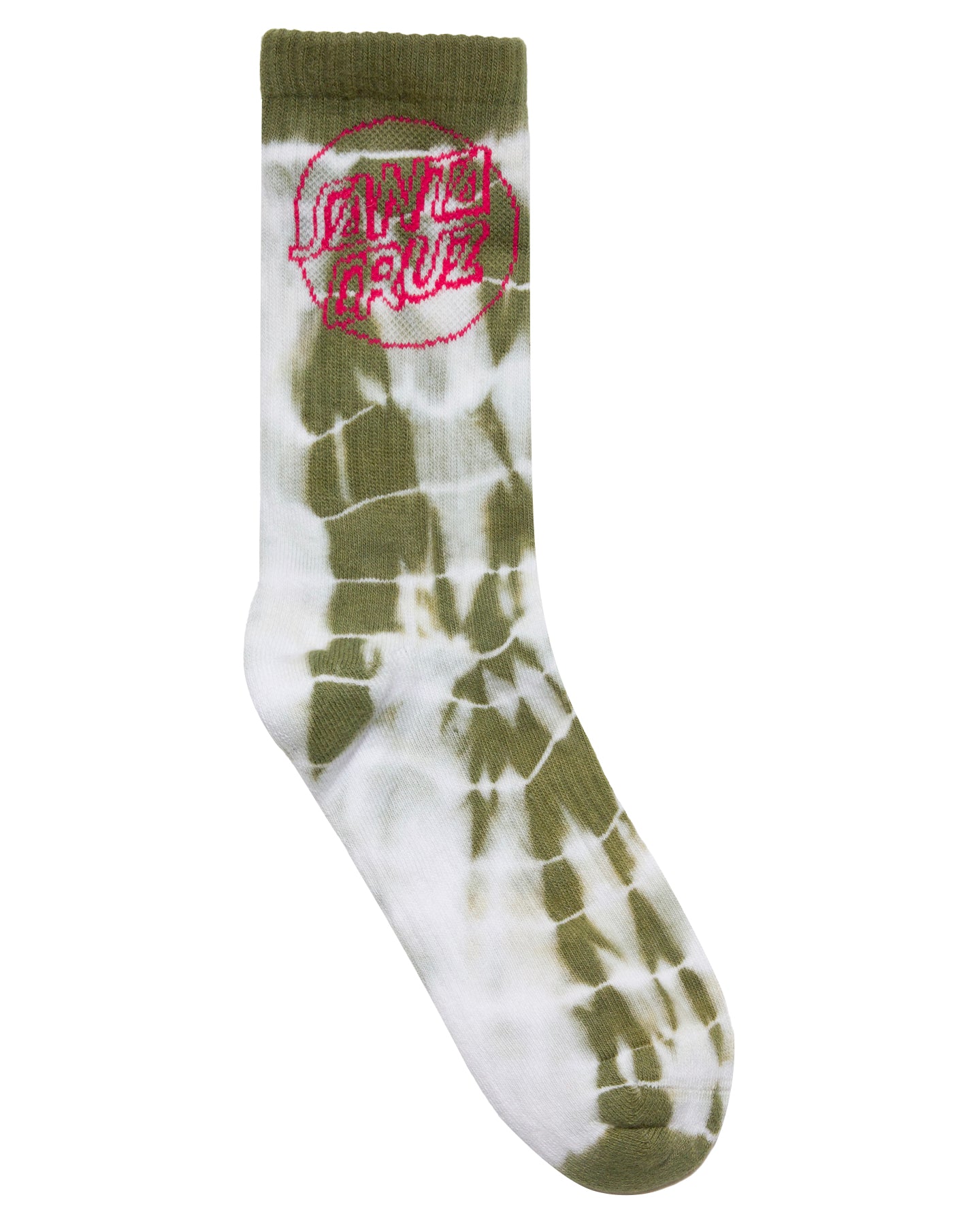 Santa Cruz Opus Dot Crew Sock 2pack Moss Tie Dye | Dark Blue Tie Dye