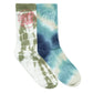 Santa Cruz Opus Dot Crew Sock 2pack Moss Tie Dye | Dark Blue Tie Dye