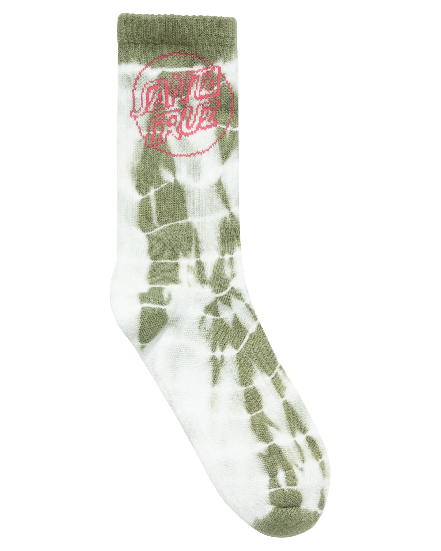 Santa Cruz Opus Dot Crew Sock 2pack Moss Tie Dye | Dark Blue Tie Dye