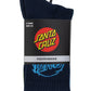 Santa Cruz Vivid Dot Mono Crew Sock Navy Lime Turquoise 3 Pack