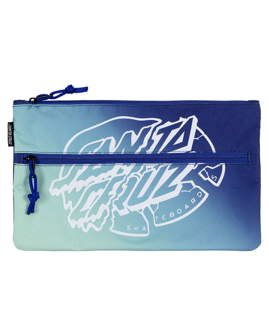 Santa Cruz Universal Dot Dual Zip Pencil Case Dark Blue Tie Dye