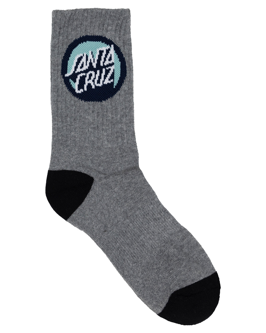 Santa Cruz Bold Shadow Dot Crew Sock Black | White | Grey Marle