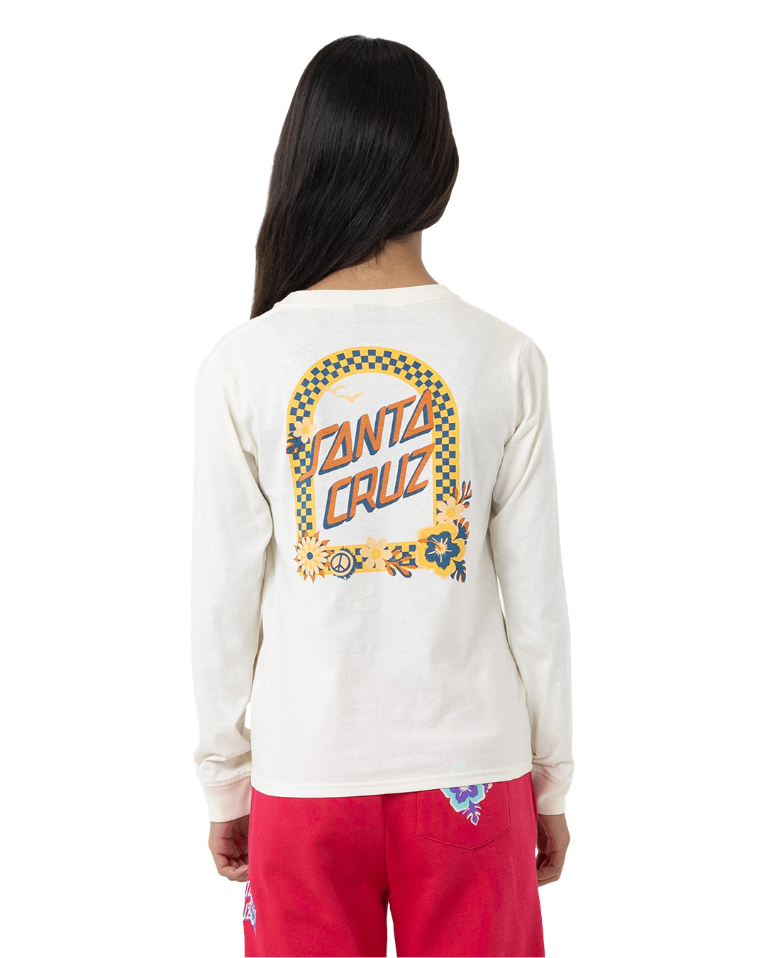 Santa Cruz Free Spirit Floral Front Long Sleeve Tee Cream