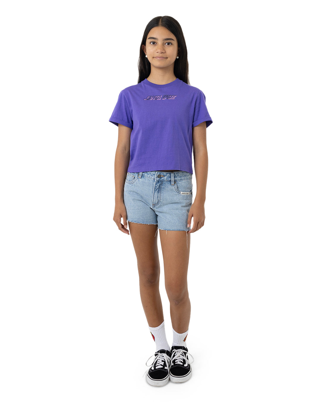 Santa Cruz Seeing Moon Dot Strip Short Sleeve Tee Iris