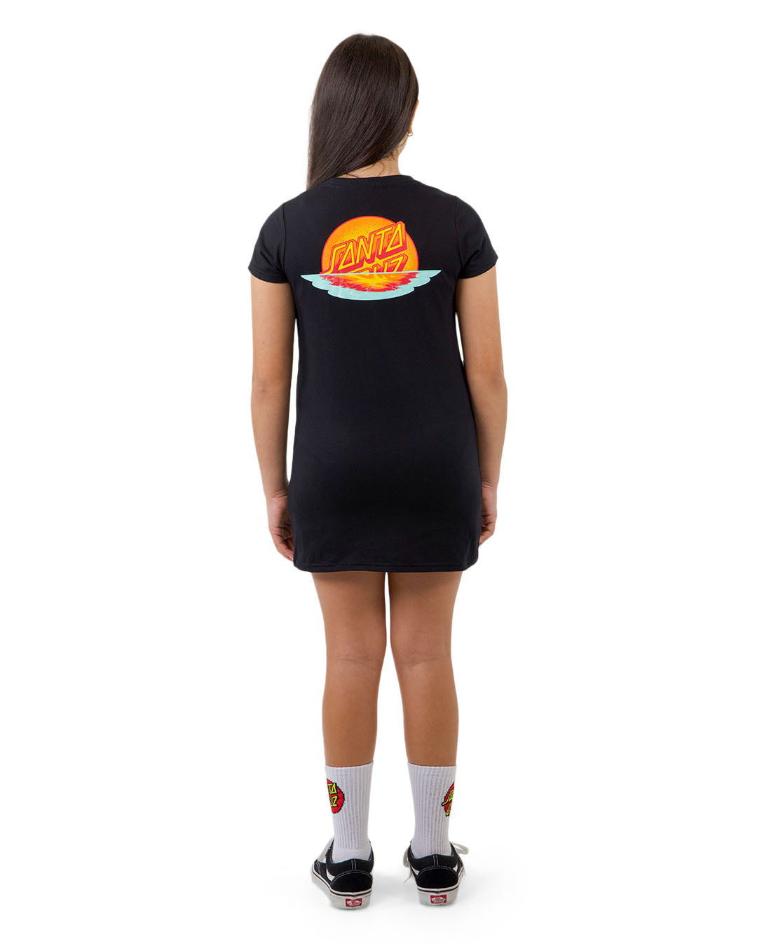 Santa Cruz Sunrise Dot Tee Dress Black