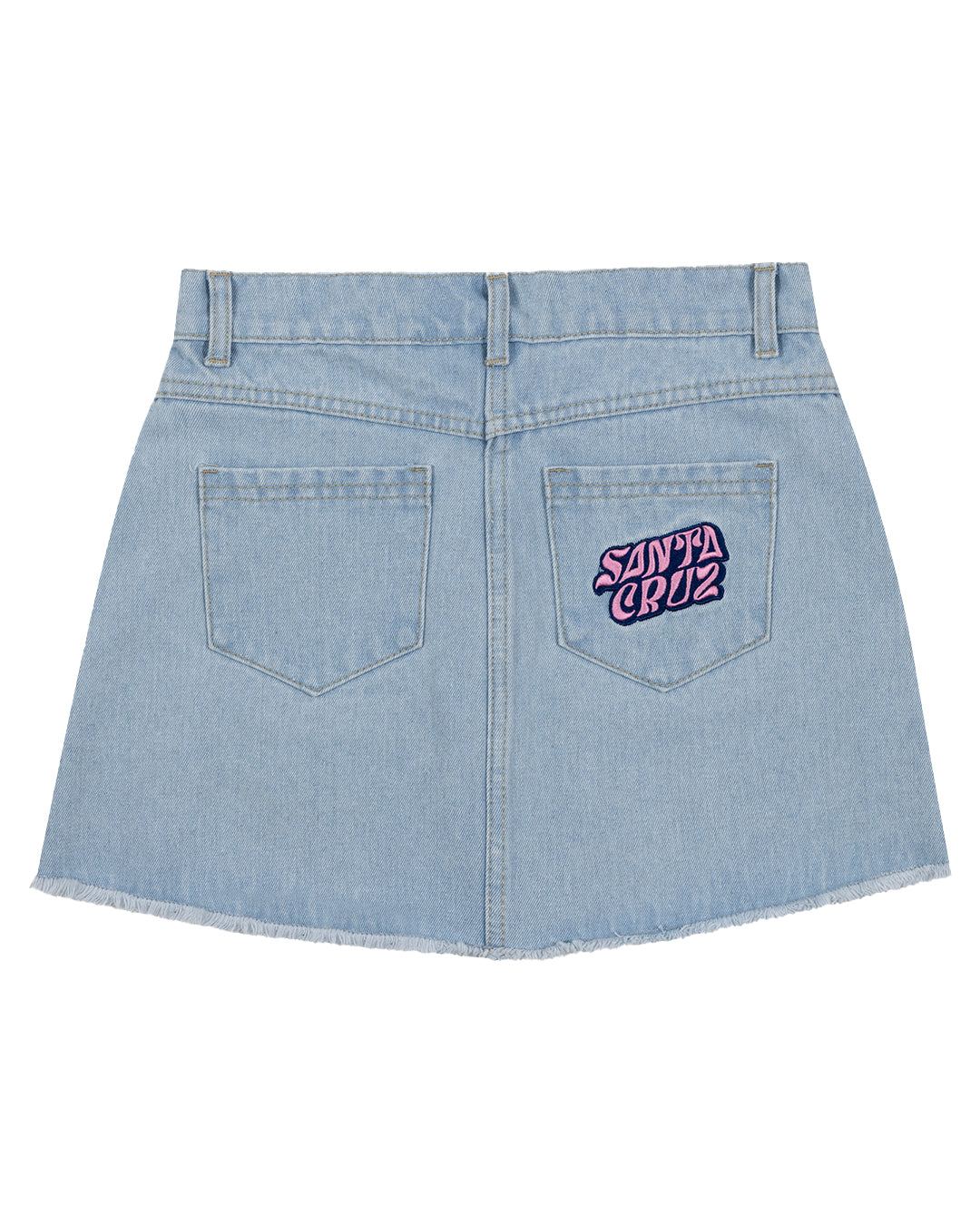 Santa Cruz Vibes Stack Skirt Light Washed Indigo