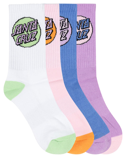 Santa Cruz Other Dot Crew Sock 4 Pack White | Purple | Pink | Blue