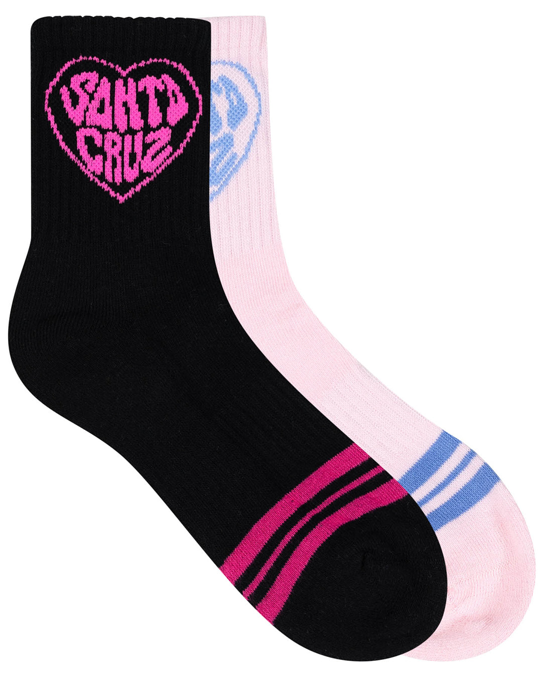 Santa Cruz Balloon Heart Mid Sock Pink | Black