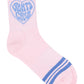 Santa Cruz Balloon Heart Mid Sock Pink | Black