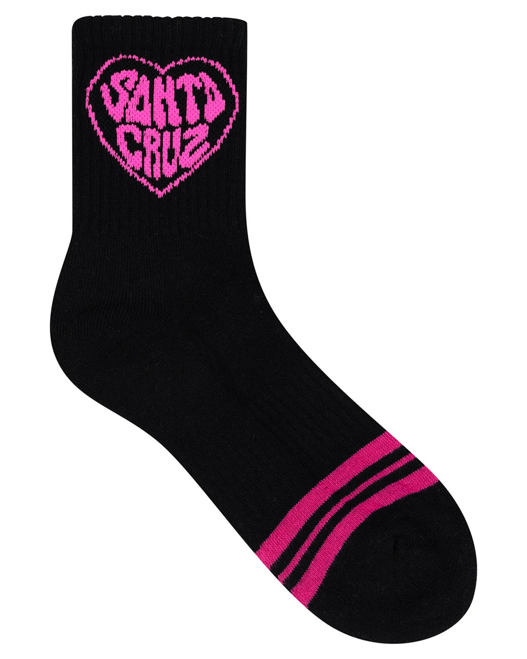 Santa Cruz Balloon Heart Mid Sock Pink | Black