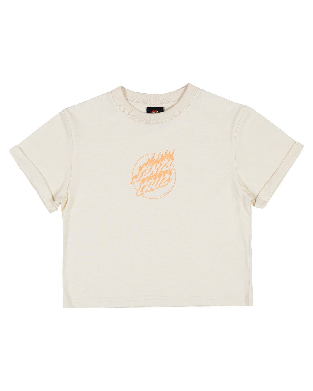 Santa Cruz Flame Dot Mono Front Tee Cream