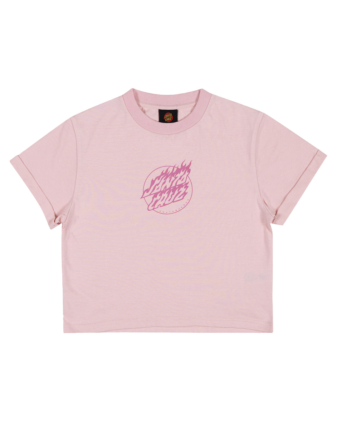 Santa Cruz Flame Dot Mono Front Tee Pink