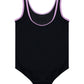 Santa Cruz Vibes Frill Front One Piece Swimsuit Black | Purple