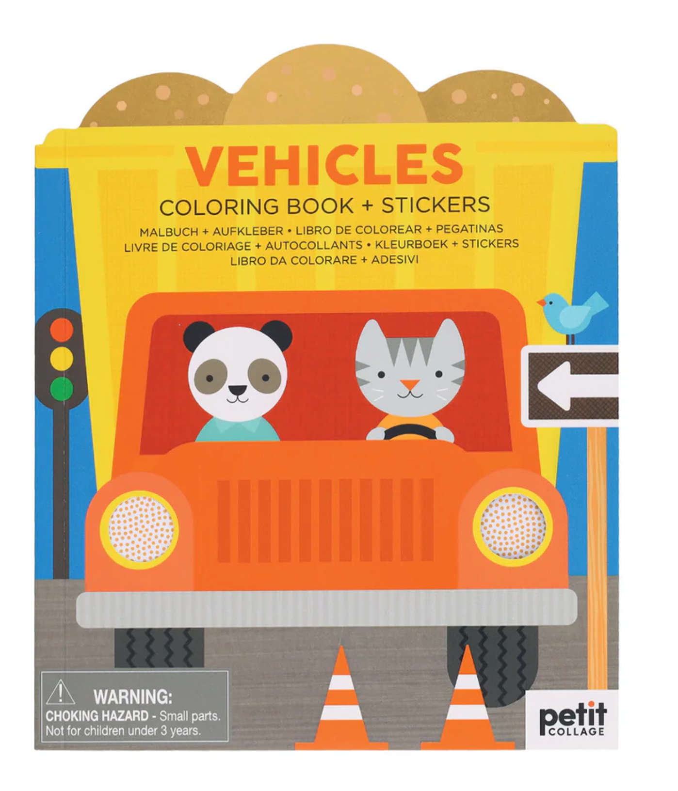 Le Petit Collage Colouring Book with Stickers Vehicles