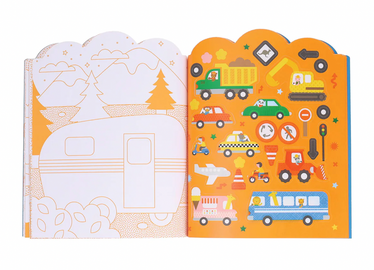 Le Petit Collage Colouring Book with Stickers Vehicles