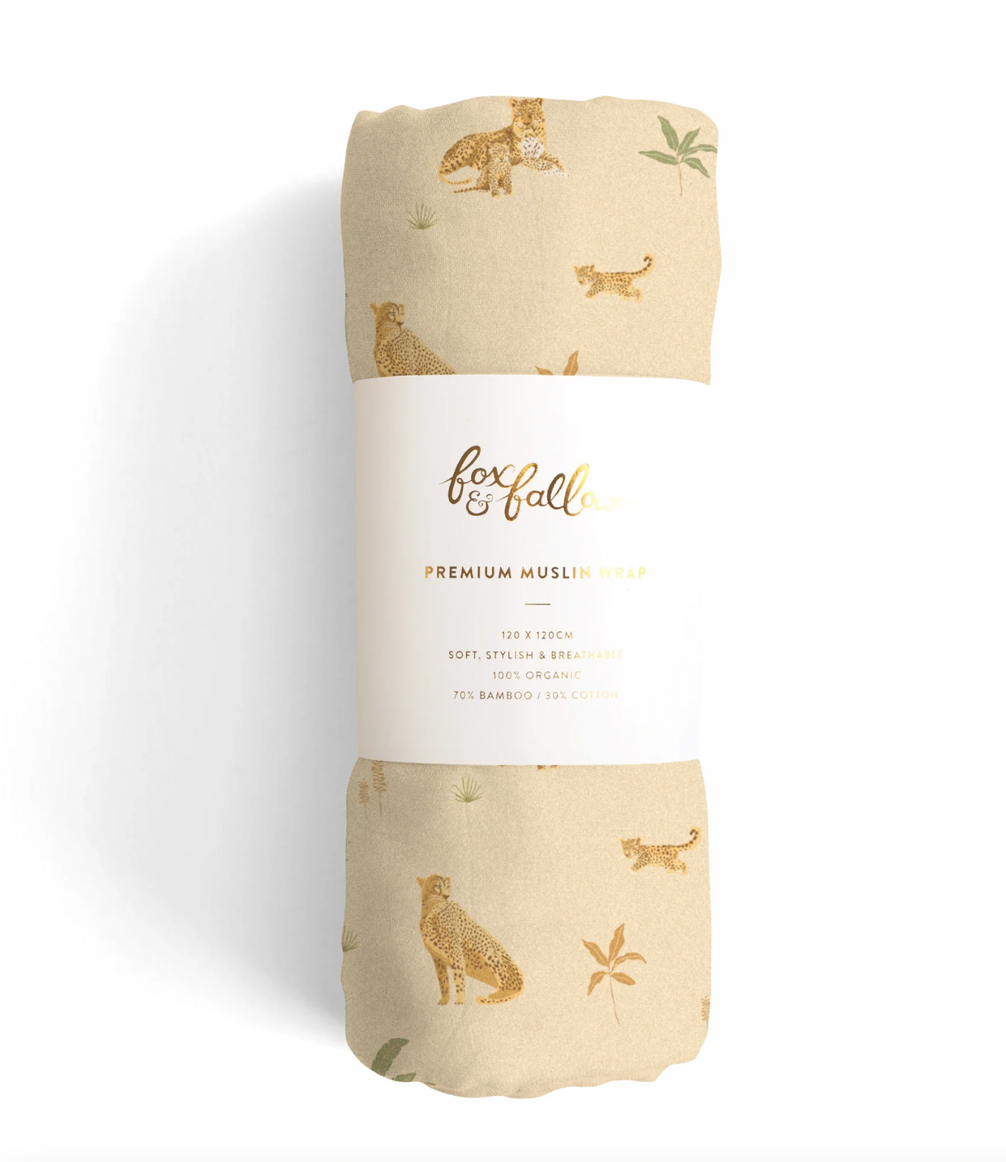 Fox & Fallow Little Leopards Organic Muslin Wrap