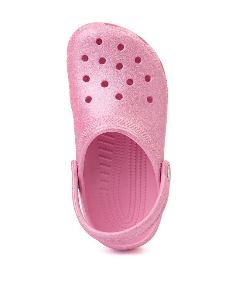 Crocs Classic Glitter Clog Toddlers Pink Tweed