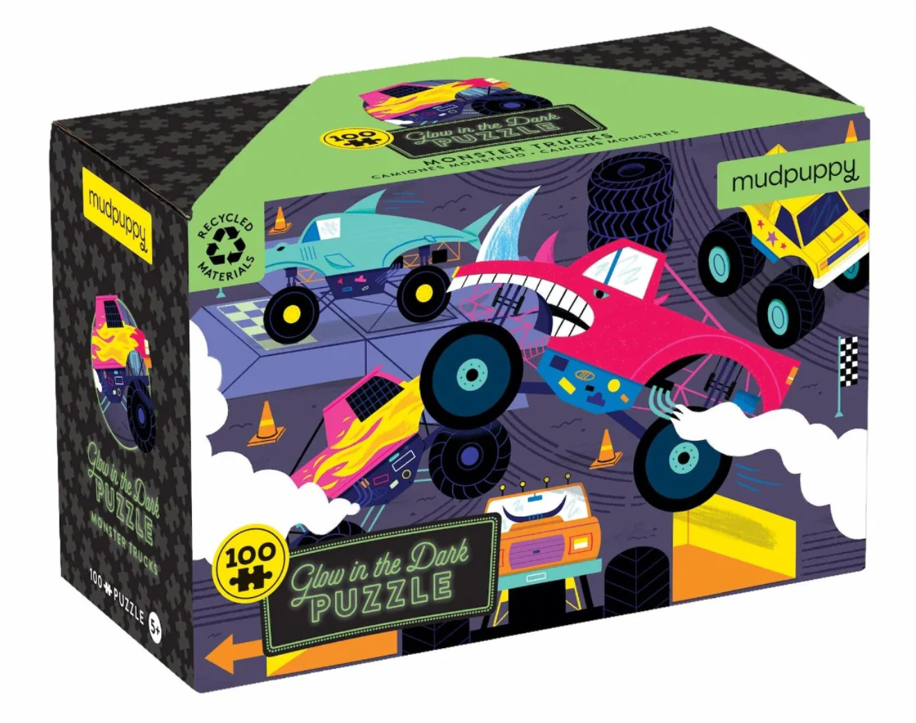 Glow in the Dark Monster Trucks Puzzle 100pce