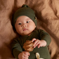 Nature Baby Merino Essential Knotted Beanie Pointelle Thyme