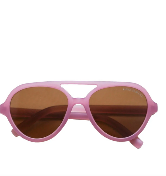 Grech & Co Aviator Classic Polarised Baby Sunglasses Mauve Rose