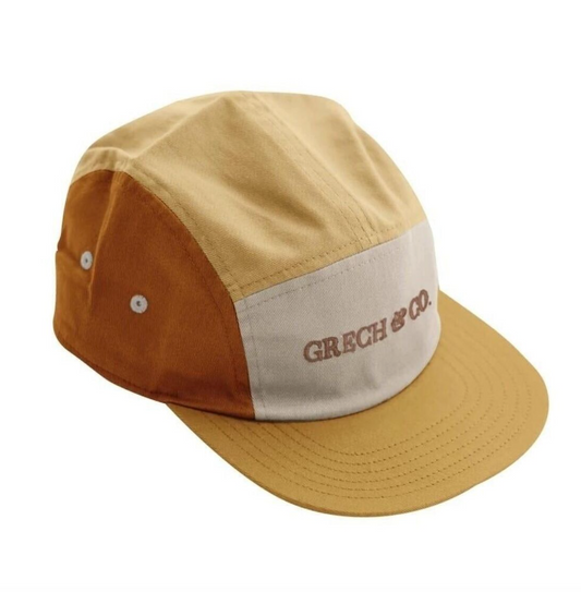 Grech & Co Anti UV 5 Panel Cap Mellow Yellow / Sienna