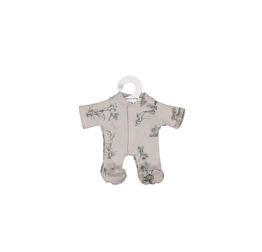 Burrow & Be Doll Clothing Grey Burrowers Sleep Suit