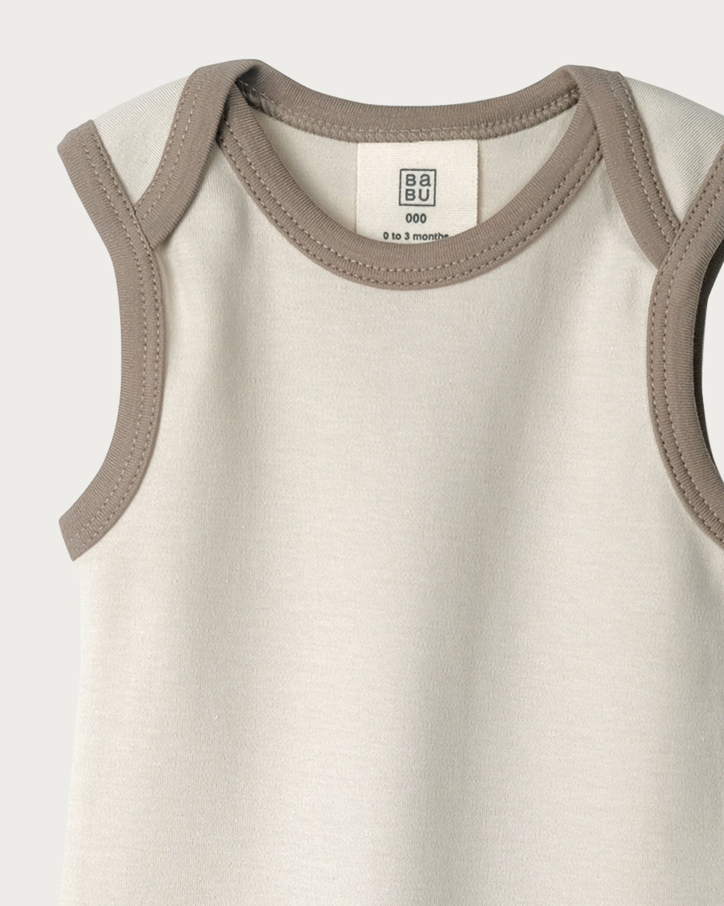 Babu Organic Cotton Singlet Bodysuit Oat Contrast