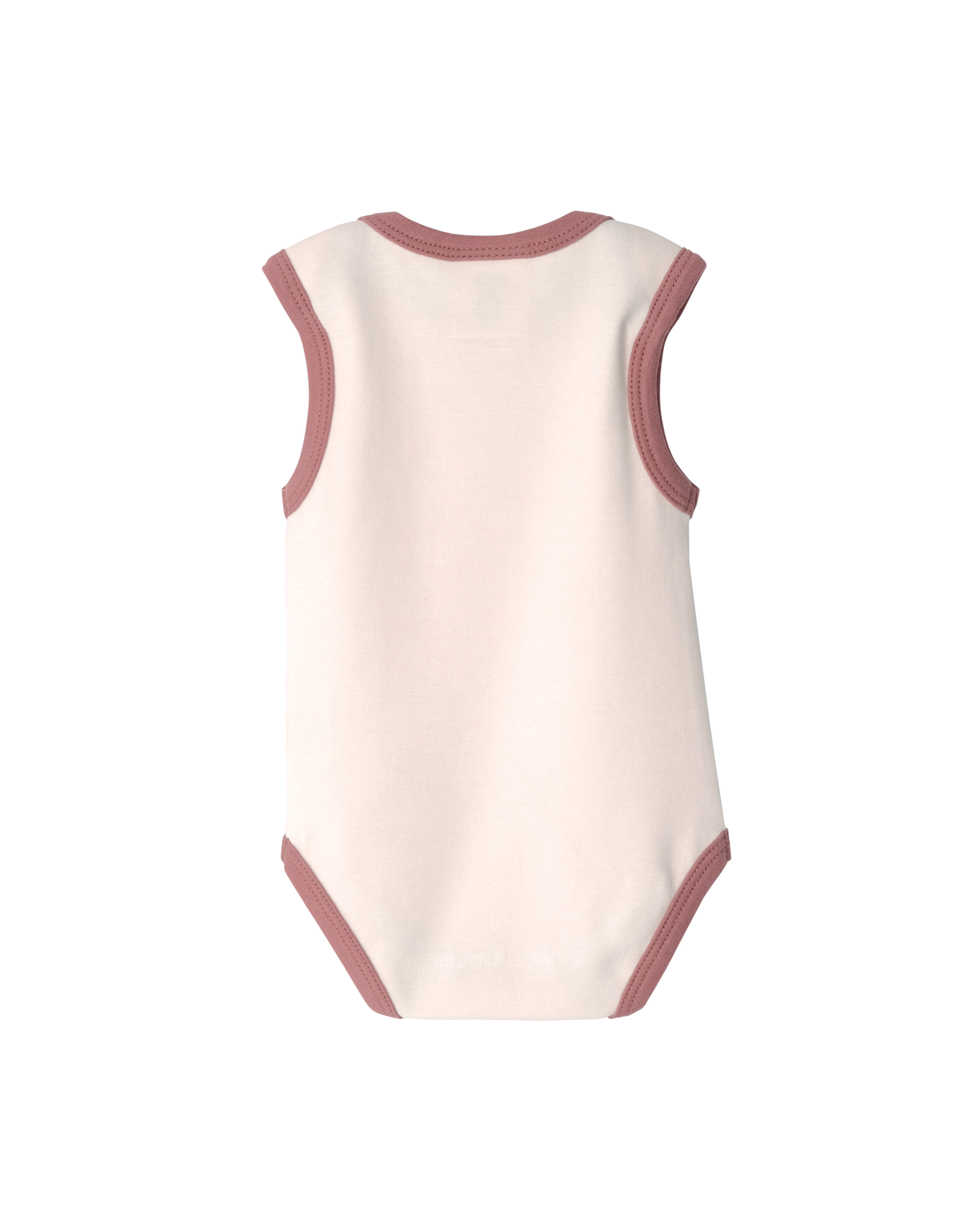 Babu Organic Cotton Singlet Bodysuit Petal Contrast