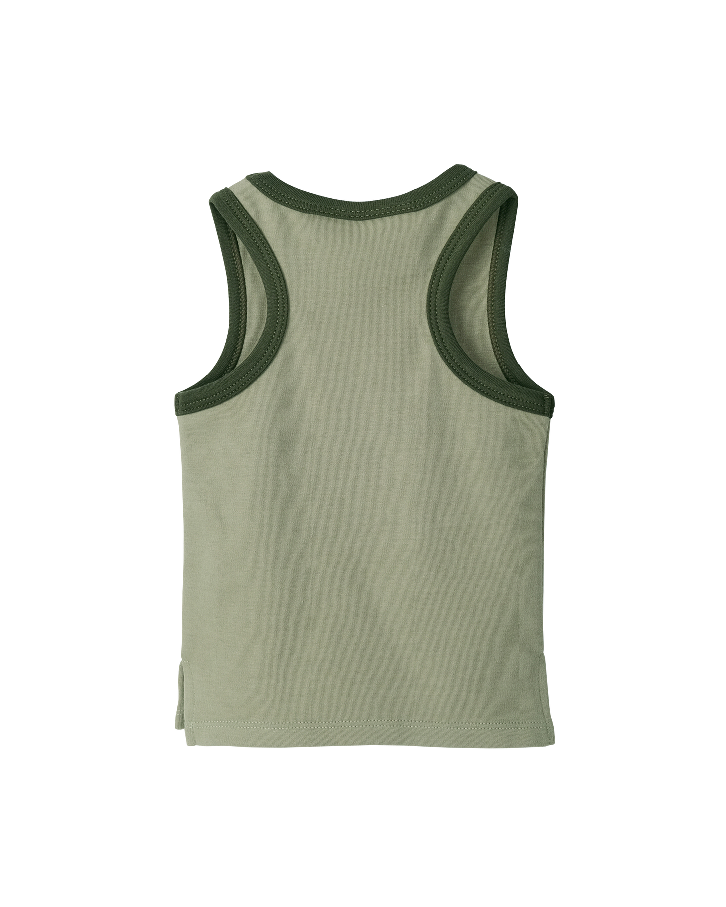 Babu Organic Cotton Singlet Sage Contrast