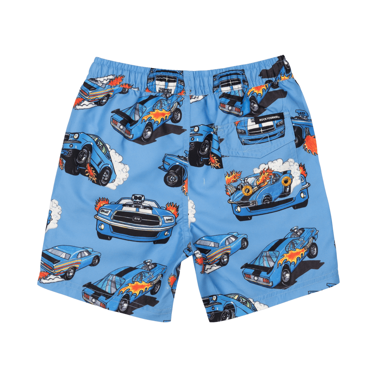 Rock Your Kid Blue Car Boardshorts