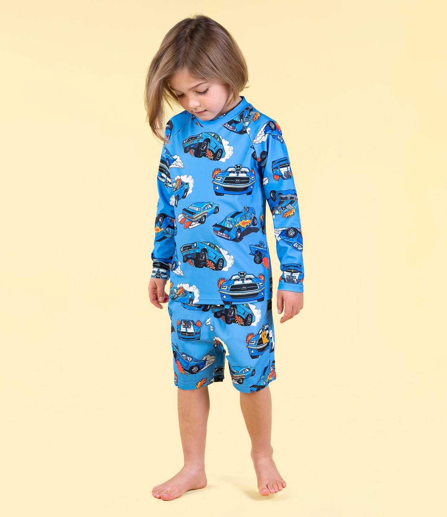 Rock Your Kid Blue Car Boardshorts