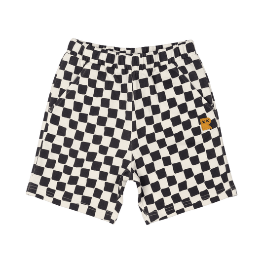 Rock Your Kid Black Checker Shorts