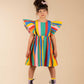 Rock Your Kid Rainbow Stripes Angel Wing Dress