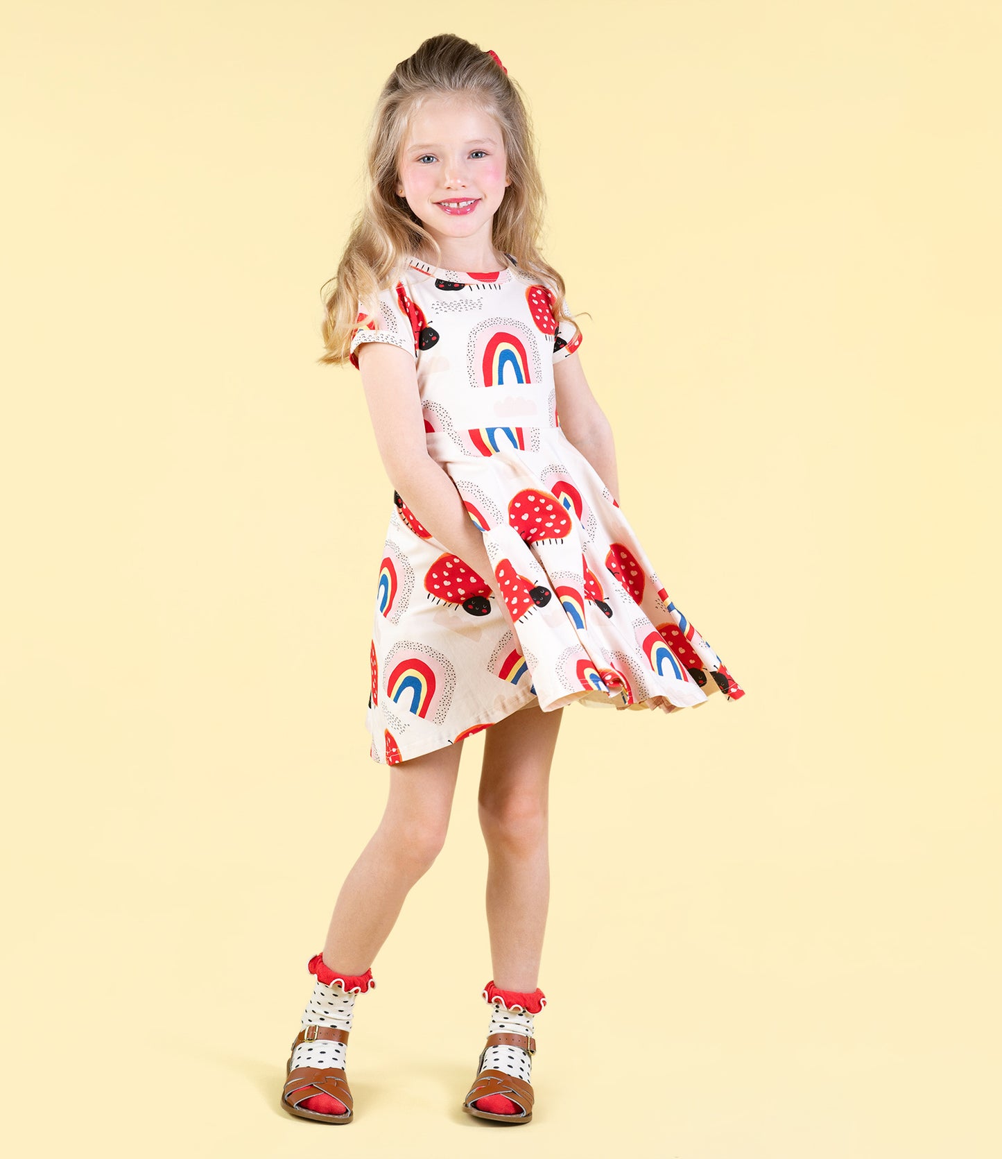 Rock Your Kid Love Bug Rainbow Waisted Dress