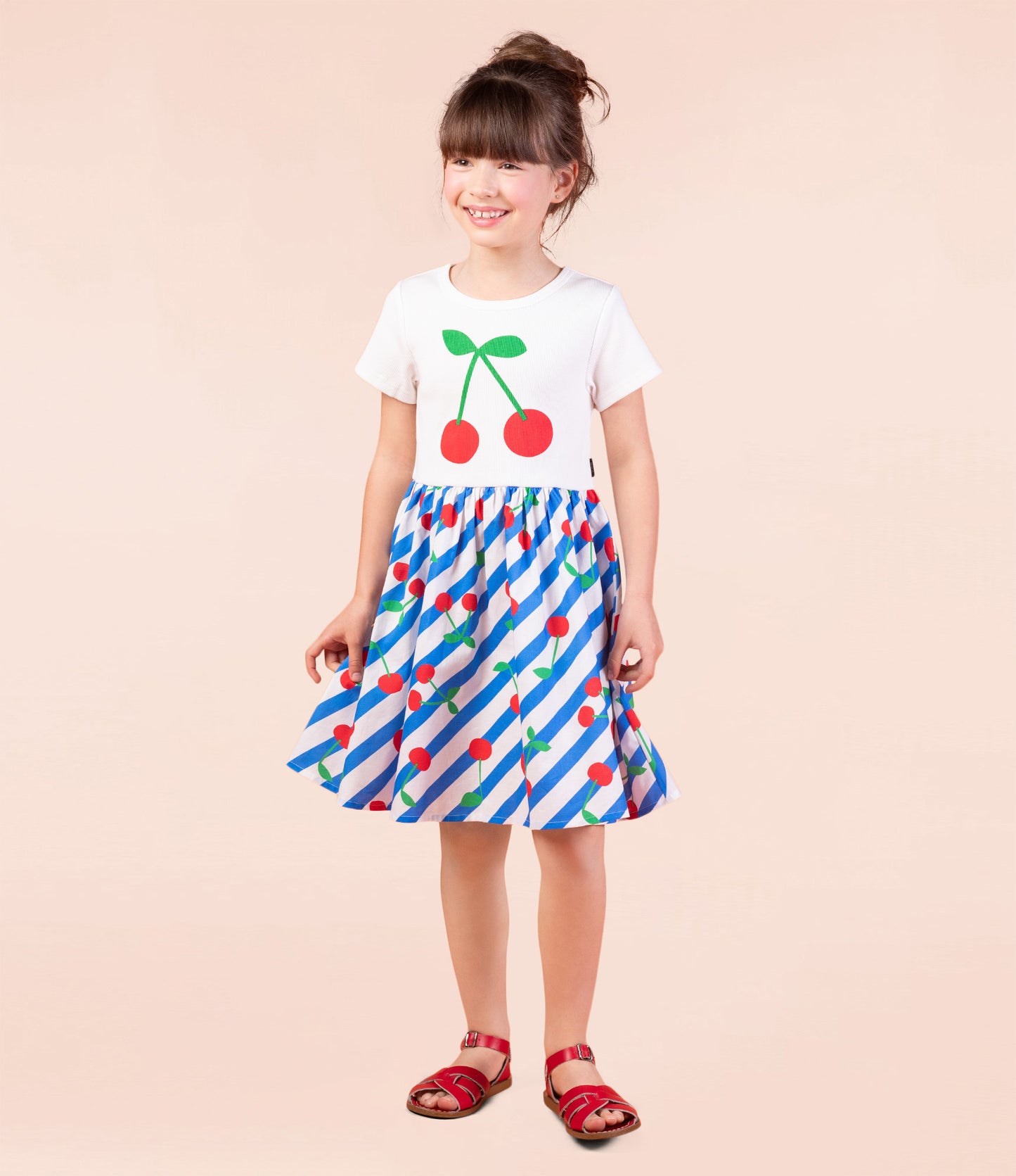 Rock Your Kid Cherry Stripes T-shirt Dress