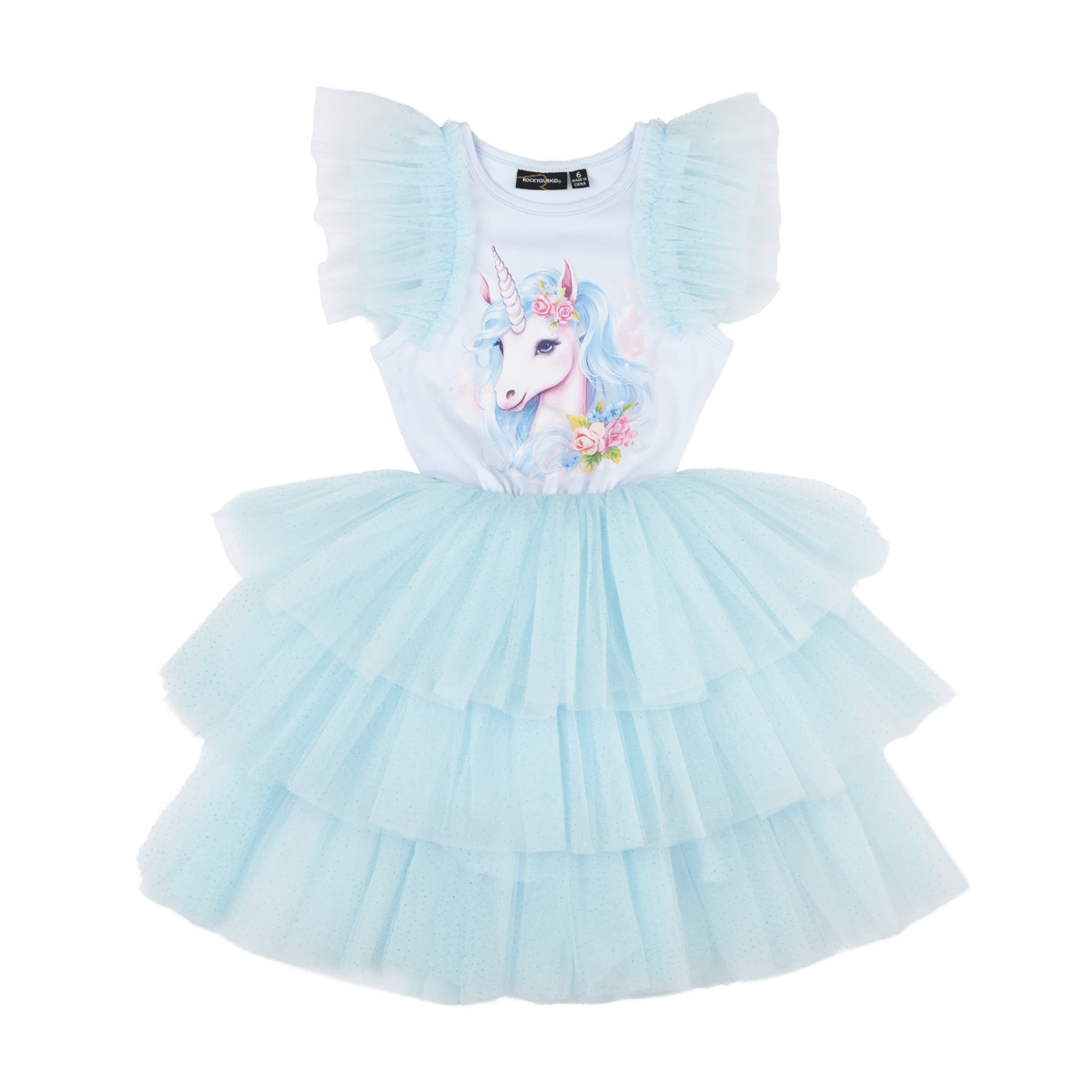 Rock Your Kid Blue Unicorn Party Dress