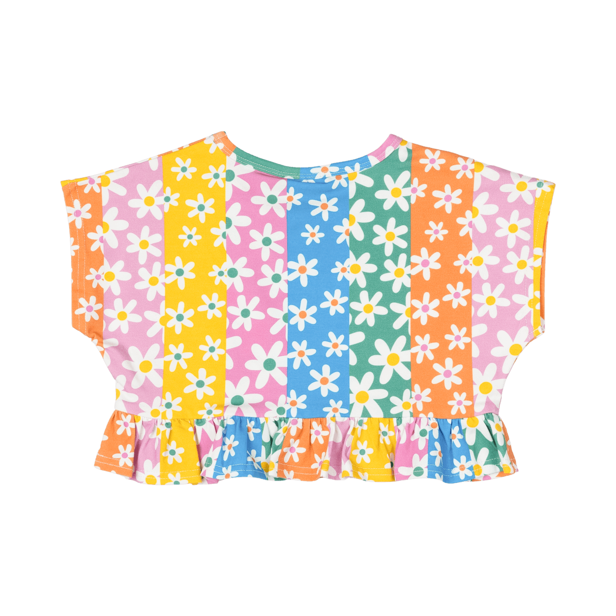 Rock Your Kid Floral Stripes Frill T-Shirt