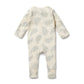 Wilson & Frenchy Organic Pointelle Zipsuit With Feet Forever Ferns