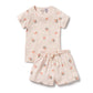 Wilson & Frenchy Organic Pointelle Short Sleeved Pyjamas Peaches