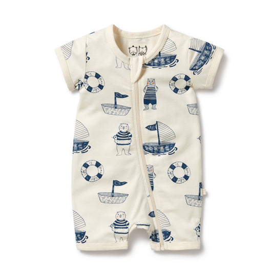 Wilson & Frenchy Organic Boyleg Zipsuit Nautical Bear