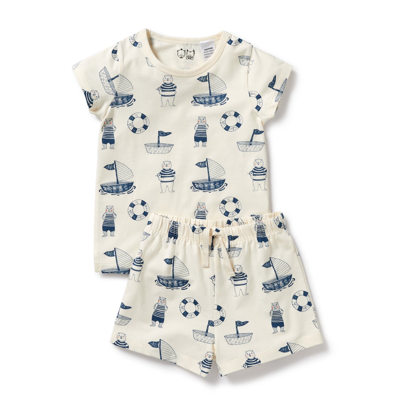 Wilson & Frenchy Organic Short Sleeved Pyjamas Nautical Bear