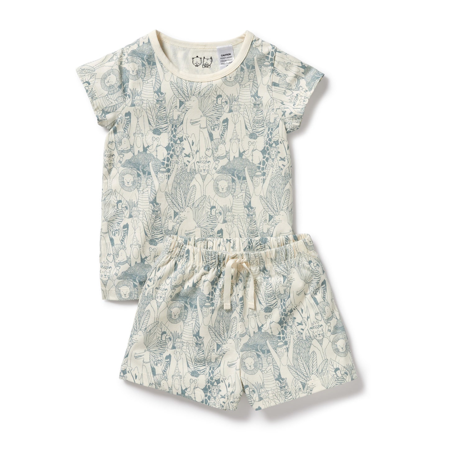 Wilson & Frenchy Organic Short Sleeved Pyjamas Hello Friends